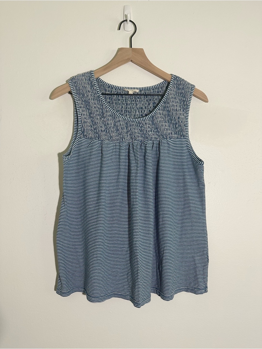 Jane and Delancey - Blue and White Striped Smocked Tank